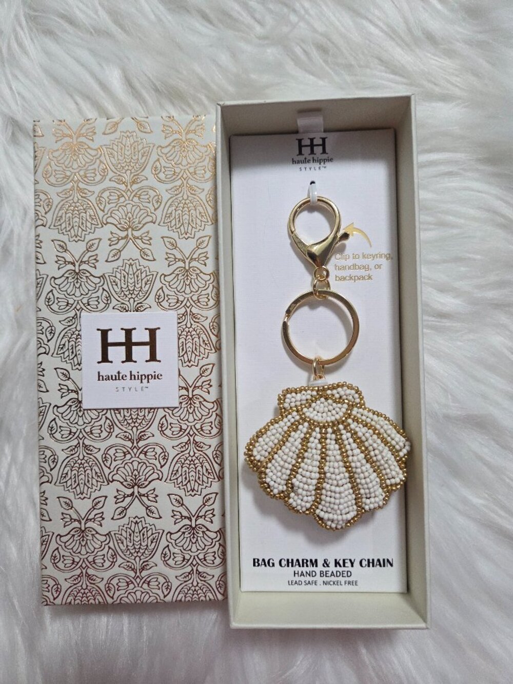 Haute Hippie Seashell Bag Charm Keychain